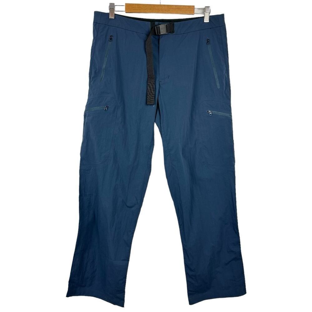 Vintage Arc'teryx Mens 36 Nylon Belted Soft Shell Navy Pants Hiking Outdoor